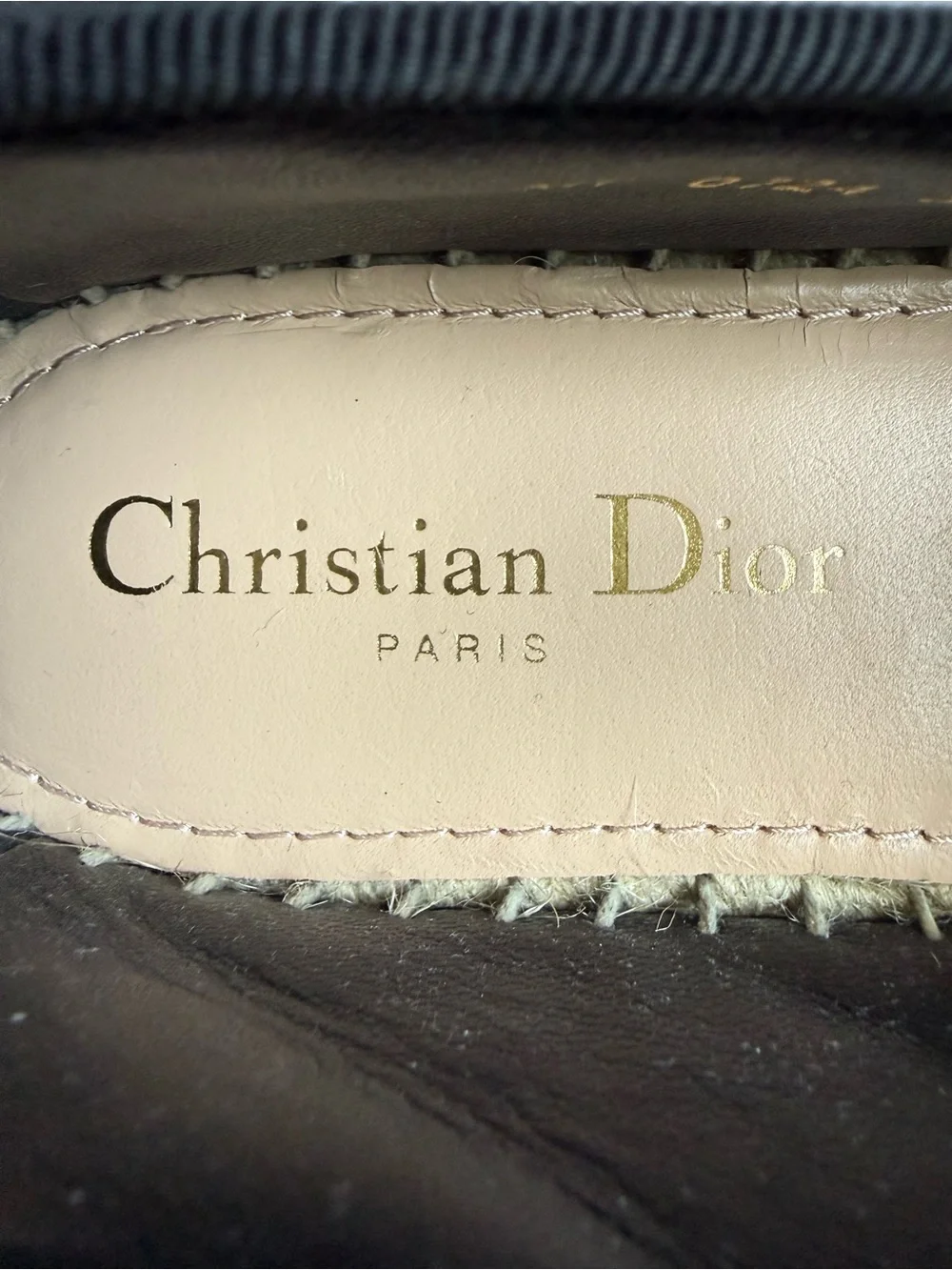NIB Dior Granville Black Cannage Quilted Leather Espadrilles Logo Band
